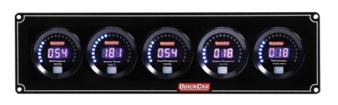 Gauge Panel Assembly - Digital Series - Digital - Oil Pressure / Water Temperature / Fuel Pressure / Water Pressure / Tachometer - Black Face - Kit