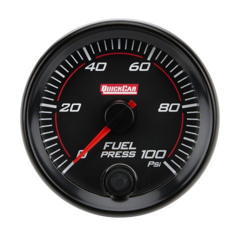 Fuel Pressure Gauge - Redline - 0-100 psi - Electric - Analog - Full Sweep - 2-5/8 in Diameter - Black Face - Each