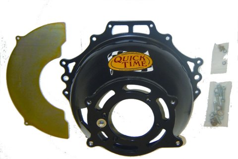 Bellhousing - OE Replacement - Block Plate - Hardware Included - Steel - Black Paint - Various Transmissions - Chevy V8 - Kit