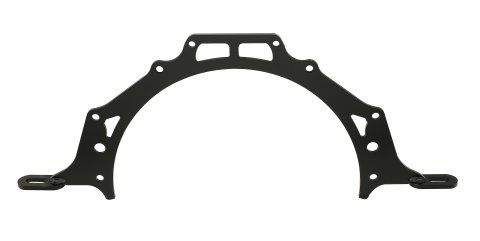 Motor Plate - Mid - 0.375 in Thick - Steel - Black Powder Coat - Small Block Chevy - Each