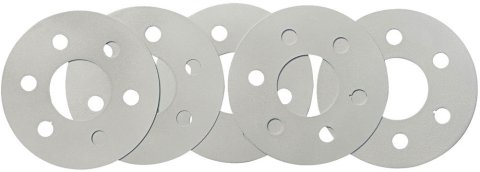 Flexplate Spacer - 0.030, 0.036, 0.048, 0.060 and 0.075 in Thick - 4.600 in OD - 1.760 in ID Center Hole - Steel - Zinc Oxide - Small Block Ford - Kit