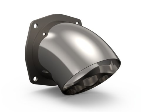 Exhaust Turn Down - Bolt-On - 5 in Diameter - 3-Bolt - Adjustable - Stainless - Polished - Each