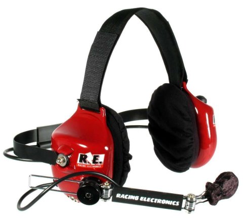 Headset - Legacy Racer - 25db Noise Canceling - Push to Talk Switch - Plastic - Red - Each