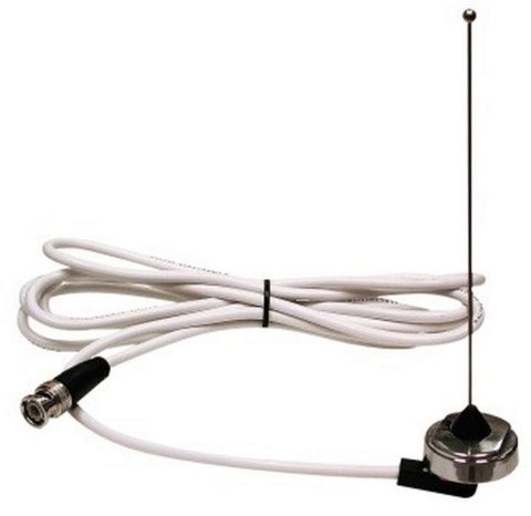 Antenna - 6 in Tall - Stingray - Roof Mount - 9 ft Cable - Stainless - Polished - Racing Electronics Systems - Kit