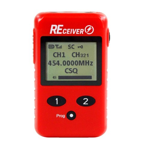 Radio Receiver - REceiver - Dual Channel - LCD Screen - Lanyard Included - Plastic - Red - Each