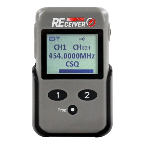Radio Receiver - REceiver Pro - Dual Channel - LCD Screen - Holster Included - Plastic - Gray - Each