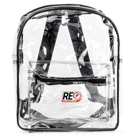 Gear Bag - 14 in Wide - 5 in Deep - 16 in Tall - Backpack - Zipper Closure - Vinyl - Clear - Each