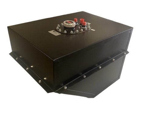 Fuel Cell and Can - Circle Track - Wedge - 20 gal - 24.5 in x 18 in x 16.5 in Tall - 10 AN Male Outlet - 8 AN Male Return - 8 AN Male Vent - Foam - St