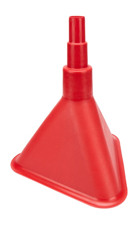 Funnel - Triangular - 14.25 in Wide x 16 in Long - Plastic - Red - Each