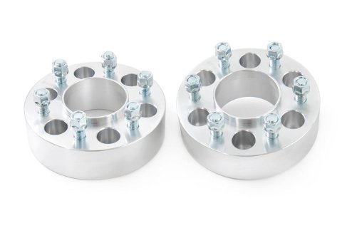 Wheel Spacer - 6 x 135 mm Bolt Pattern - 2 in Thick - Aluminum - Natural - Ford Fullsize Truck 2004-14 - Pair