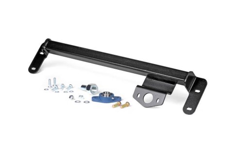 Steering Box Brace - Front Steering Box - Tubular - Bolt-On - Hardware Included - Steel - Black Powder Coat - Dodge Ram Fullsize Truck 2009-16 - Kit