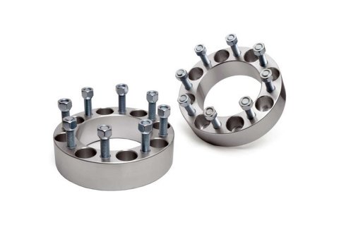 Wheel Spacer - 8 x 6.50 in Bolt Pattern - 2 in Thick - Aluminum - Natural - Pair
