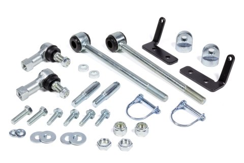 Sway Bar Disconnect Kit - Front - 3.5-6 in Suspension Lift - Steel / Rubber - Zinc Oxide / Black - Jeep MJ Comanche / XJ Cherokee / ZJ Grand Cherokee 1984-2001 - Kit