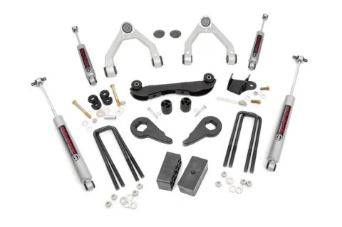 Suspension Lift Kit - 2 in to 3 in Lift - Control Arms / Ball Joints / Brackets / Blocks / Shocks / Hardware Included - GM Fullsize Truck 1988-99 - Kit