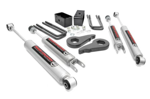 Suspension Leveling Kit - 2-1/2 in Lift - Hardware / Shocks / Spacers - Front / Rear - GM Fullsize Truck 1999-2007 - Kit
