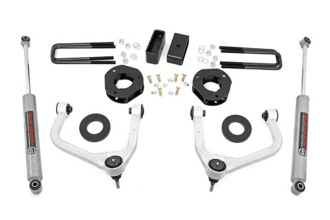 Suspension Lift Kit - 3-1/2 in Lift - Ball Joints / Blocks / Control Arms / Hardware / Shocks / Spacers - GM Fullsize Truck 2019-21 - Kit