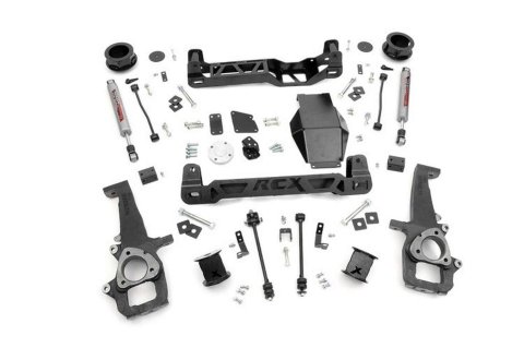 Suspension Lift Kit - 4 in Lift - Brackets / Bushings / Crossmembers / Hardware / Shocks / Spacers - Dodge Ram Fullsize Truck 2012-14 - Kit