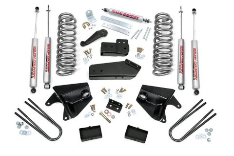 Suspension Lift Kit - 4 in Lift - Brackets / Bushings / Hardware / Shocks / Spacers / Springs - Ford Fullsize Truck 1980-96 - Kit
