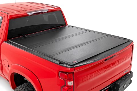 Tonneau Cover - Folding - Aluminum - Black - 5 ft 10 in Bed - GM Fullsize Truck 2019-25 - Kit