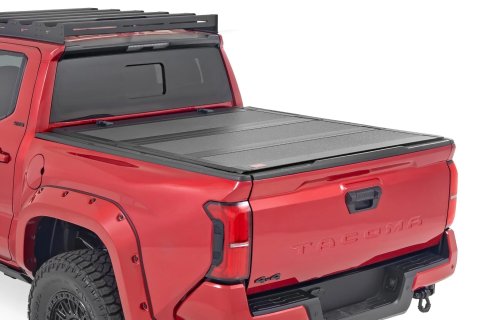 Tonneau Cover - Folding - Aluminum - Black - 5 ft Bed - Toyota Midsize Truck 2024 - Kit