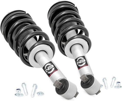 Suspension Leveling Kit - 2 in Lift - Struts / Hardware - Steel - Black / Silver Paint - GM Fullsize Truck 2019-25 - Pair