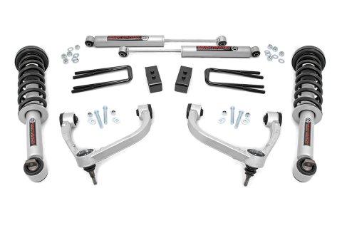 Suspension Lift Kit - Premium N3 Shocks - 3 in Lift - Blocks / Coil Springs / Hardware / Shocks / Struts - 4WD - Ford Fullsize Truck 2014-19 - Kit