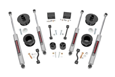 Suspension Lift Kit - 2-1/2 in Lift - Brackets / Bump Stops / Coil Spring Spacer / Hardware / Shocks / Sway Bar Links - Jeep Wrangler JL 2018 - Kit