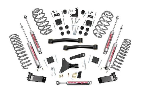 Suspension Lift Kit - 4 in Lift - Brackets / Bushings / Springs / Hardware / Shocks / Control Arms - Jeep Grand Cherokee 1999-2004 - Kit