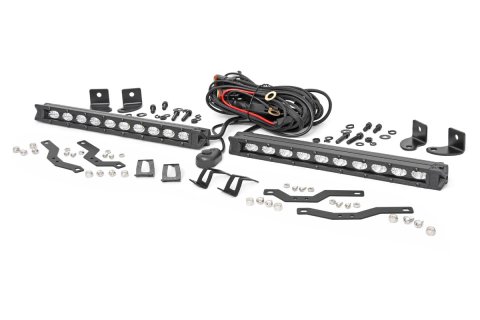 Grille Lights - Black Series - LED - 4000 Lumen - Dual 10 in Strips - Hardware / Wiring Harness - XLT - Ford Fullsize Truck 2018-20 - Kit