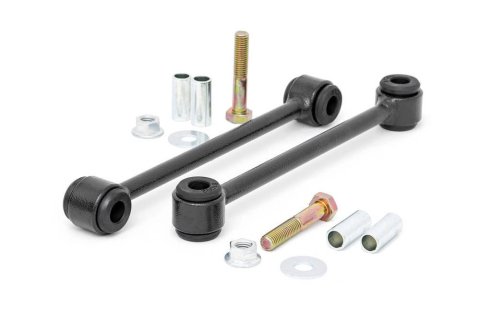 Sway Bar Links - Front - 4 in Suspension Lift - Steel / Rubber - Black / Black Powder Coat - Jeep Wrangler YJ 1987-95 - Kit