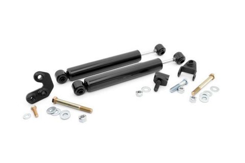 Steering Stabilizer Kit - Dual - Hardware Included - Steel - 2-1/2 to 6-1/2 in Lift - Jeep TJ / MJ / XJ 1984-2006 - Kit