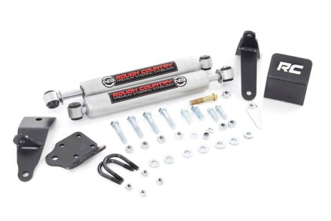 Steering Stabilizer Kit - Dual - Hardware Included - Steel - 2 in or More Lift - Dodge Ram Fullsize Truck 2003-12 - Kit