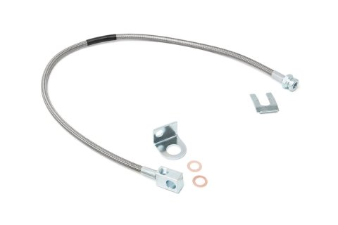 Brake Hose Kit - DOT Approved - PTFE Lined - Braided Stainless - 4 to 6 in Lift - Rear - Jeep Cherokee 1984-2001 / Jeep Wrangler TJ / YJ 1987-2006 - Each