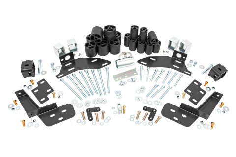 Body lift - 3 in Lift - Front and Rear Bumper Brackets - Hardware Included - Nylon / Steel - Chevy Fullsize Truck 1995-99 - Kit