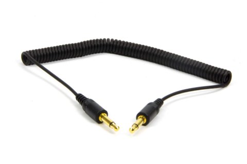 Headphone Auxiliary Cord - 14 in Length - Coiled - Black - Each