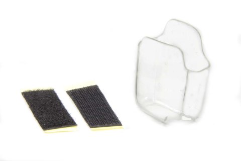 Radio Receiver Holder - Hook and Loop Helmet Mount - Plastic - Clear - Raceceiver Radio Receivers - Each