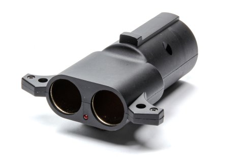 Trailer Plug Adapter - 7-Way Plug to Dual Cigarette Power Outlet - Plastic - Black - Each