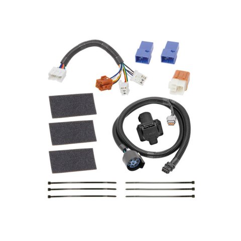 Trailer Light Wiring Harness - T-One Connector - Trailer / Vehicle Side 7 Round - Brake / Tail Light / Turn Signal Harness - Nissan Fullsize SUV / Truck 2005-17 - Kit