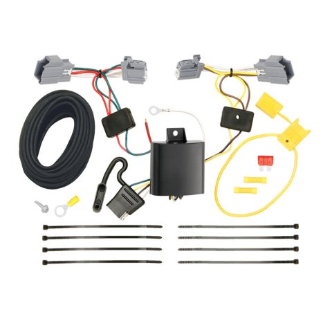 Trailer Light Wiring Harness - T-One Connector - Vehicle Side 4 Flat - Brake / Tail Light Harness - Ford Focus 2012-18 - Kit