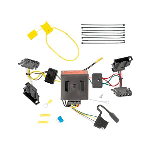 Trailer Light Wiring Harness - T-One Connector - Vehicle Side 4 Flat - Brake / Tail Light / Turn Signal - Volkswagen Jetta 2011-18 - Kit