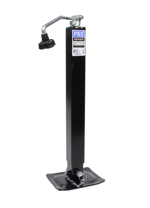Trailer Jack - Pro Series - Manual - Topwind - 15 in Of Travel - 8000 lb Capacity - Steel - Black Powder Coat - Each
