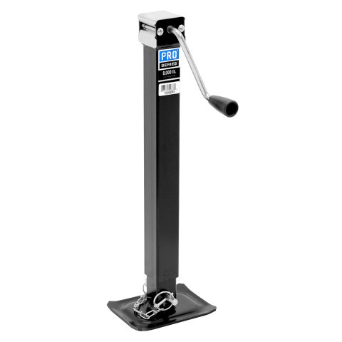Trailer Jack - Pro Series - Manual - Sidewind - 15 in Of Travel - 8000 lb Capacity - Steel - Black Powder Coat - Each