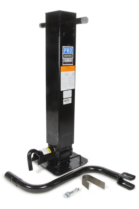 Trailer Jack - Pro Series - Manual - Sidewind - 12-1/2 in Of Travel - 12000 lb Capacity - Steel - Black Powder Coat - Each
