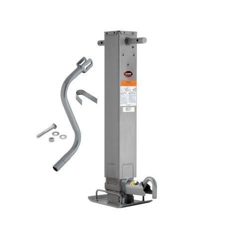 Trailer Jack - Pro Series - Manual - Sidewind - 12-1/2 in of Travel - 12000 lb Capacity - Drop Leg - Non-Spring Return - Steel - Gray Paint - Each