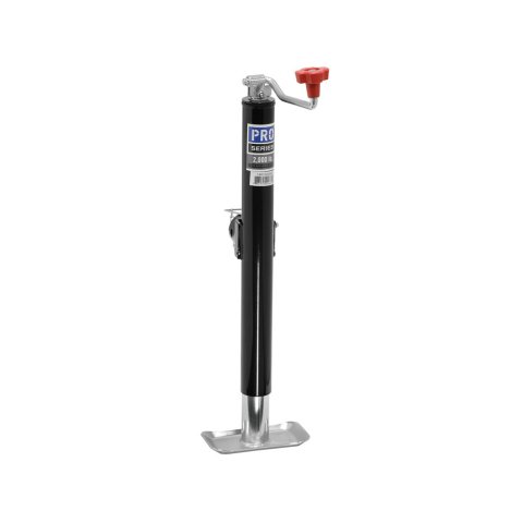 Trailer Jack - Pro Series - Manual - Topwind - 15 in Travel - 2000 lb Capacity - Steel - Black Paint - Each