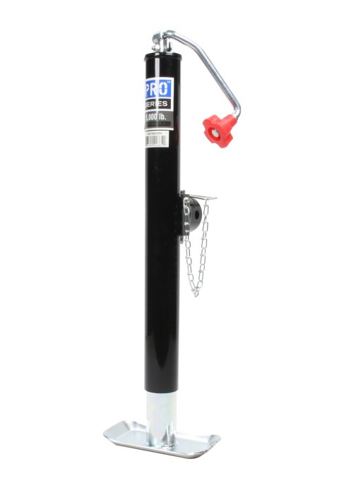 Trailer Jack - Pro Series - Manual - Topwind - 15 in Of Travel - 5000 lb Capacity - Steel - Black Paint - Each