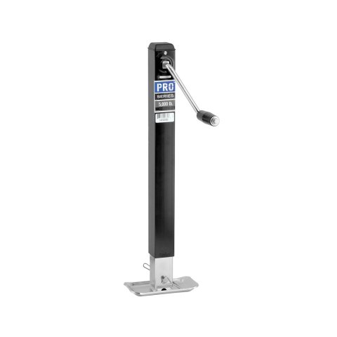 Trailer Jack - Pro Series - Manual - Sidewind - 15 in Travel - 5000 lb Capacity - Steel - Black Powder Coat - Each