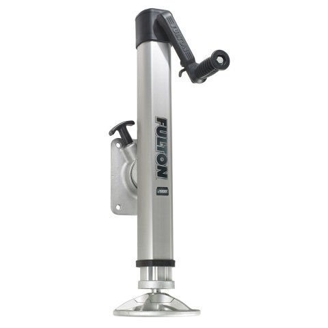 Trailer Jack - Fulton F2 - Manual - Sidewind - Bolt-On - 13 in Of Travel - 2000 lb Capacity - Aluminum - Clear Anodized - Each