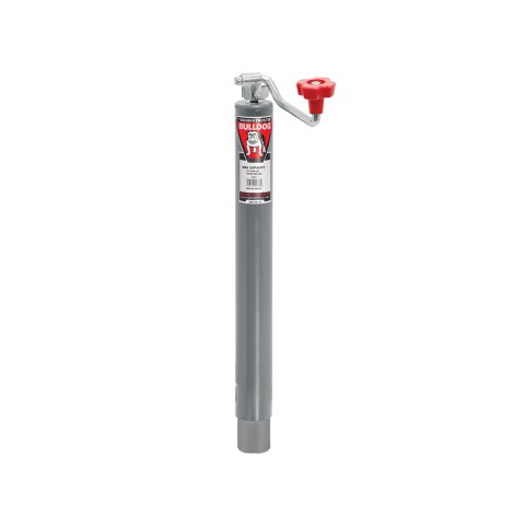 Trailer Jack Post - Bulldog - Manual Crank - 2000 lb Capacity - Steel - Gray Paint - Each
