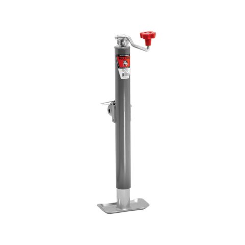 Trailer Jack - Bulldog - Manual - Topwind - Weld-On - 15 in Of Travel - 2000 lb Capacity - Steel - Gray Paint - Each